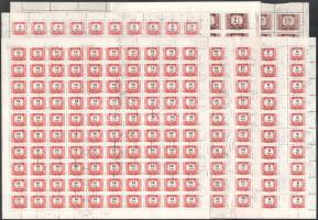 1958 Vörös-fekete portó teljes ívsor XIII. vízjellel + vízjel nélküli ívek, 1,20Ft helyett plusz egy...