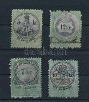 4 db okmánybélyeg papírránccal