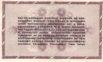 1946. 100.000AP fehér vastagabb papír "5600." rendelettel! T:I