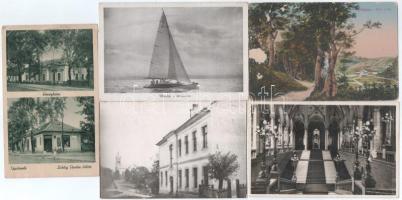 21 db RÉGI magyar város képeslap, vegyes minőségben / 21 pre-1945 foreign town-view postcards, in mixed quality