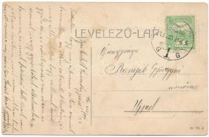 1913 Kolozsvár, Cluj; Mátyás király tér, szobor, üzletek / square, statue, shops (fa)