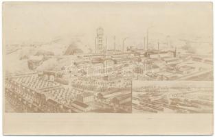 Belcsény, Beocsin, Beocin; Fabrique d'Union de Ciment / cement gyár / cement factory (ragasztónyom / glue mark)