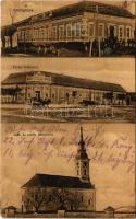 1915 Deliblát, Deliblato; Községháza, Hotel Palicsek szálloda, görögkeleti szerb templom / town hall, hotel Greek Orthodox church + "FELD POSTEXPED. 11 BAYER. JNI. DIN" (fl)