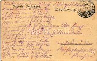 1915 Deliblát, Deliblato; Községháza, Hotel Palicsek szálloda, görögkeleti szerb templom / town hall...