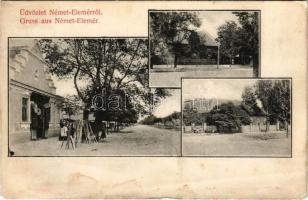 Elemér, Német-Elemér, Szerb-Elemér, Elemir; utcaképek. Glang Károly kiadása, tábori posta / street view, WWI Austro-Hungarian K.u.k. military post + "NAGYMAROS PU." (fl)