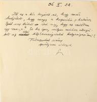 1936 Zemplén Géza vegyész (1883-1956) autográf levél, Szent-Györgyi Albert részére.