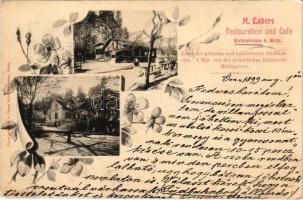 1899 (Vorläufer) Graz (Steiermark), A. Labers Restauration und Café Kaltenbrunn bei Graz / restaurant and café. Photographie v. Hans Schullerbauer. Art Nouveau, floral (EK)
