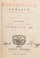 Pontificale Romanum Clementis VIII. ac Urbani VIII. Venetiis, 1823, Haeredes Balleonios. 454p. Aranyozott Egészbőr kötésben Skopecz József egyházi író névbejegyzésével.