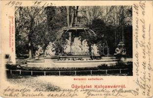 1901 Kolozsvár, Cluj; Sétatéri szökőkút. Dunky Fivérek cs. és kir. udvari fényképészek / promenade fountain (EK)