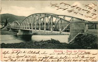 1904 Orsova, Cserna híd. Hutterer G. kiadása / bridge (EM)
