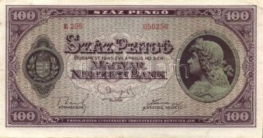 1945. 100P (3x) egymás utáni ill kis ugrású sorszámokkal T:II,II-