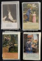 Kb. 120 db főleg RÉGI angol romantikus motívum képeslap vegyes minőségben: dalok / Cca. 120 pre-1945 British romantic motive postcards in mixed quality: song lyrics