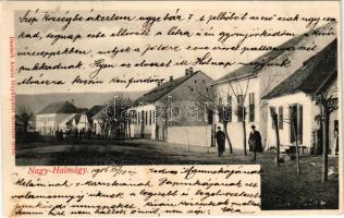 1905 Nagyhalmágy, Halmagiu; utca, üzlet. Deutsch Ármin fényképész felvétele (Brád) / street view, shop (fl)