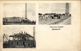 Karasjeszenő, Jaszenova, Jasenovo; Fehérváry téglagyára, építés alatt. A. Weiser Photographisches Atelier (Versec) / Fehervary Ziegelei / brickyard, brick factory, under construction (fl)
