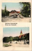 1909 Dunacséb, Dunaczéb, Celarevo; Dungyerszky kastély, üzlet, templom / castle, shop, church
