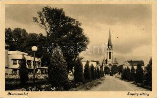 1942 Muraszombat, Murska Sobota; Szapáry sétány, templom / promenade, church (apró szakadás / tiny tear)