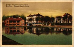 Zombor, Sombor; Kasarna Kralja Petra. Naklada Raugl / katonai kaszárnya, laktanya / military barracks (EK)