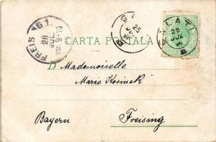 1898 (Vorläufer) Galati, Galatz; Salutari din Galati. Romanian folklore. Druck u. Verlag Regel &...