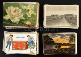 Kb. 220 db RÉGI és MODERN képeslap vegyesen, közte magyar és külföldi (sok Izrael) város képeslapok és motívumlapok / Cca. 220 pre-1945 and MODERN postcards mixed, including Hungarian and foreign (many Israel) town-view postcards and motive cards