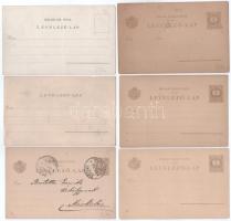 6 db RÉGI Ezredéves Országos Kiállítás művész képeslap, közte 4 barna 2kr-os díjjegyes / 6 pre-1900 ...