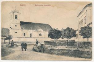 1912 Zágon, Zagon (Kovászna, Covasna); Református templom. Szőts Albert felvételei nyomán Divald műintézet kiadása / Calvinist church (ázott / wet damage)