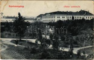 1911 Sepsiszentgyörgy, Sfantu Gheorghe; Potsa park részlet, állami polgári leányiskola, Székely Mikó kollégium / park, girls' school, Calvinist boarding school (ázott sarok / wet corner)