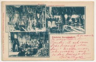 1900 Borosjenő, Borosineu, Ineu; részletek a bútorgyárból, belső munkásokkal. Honisch udvari fényképész felvétele / furniture factory, interior with workers (fa)