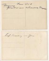 ~1916 4 pre-1945 photo postcards of Romanian villages, soldiers, wooden houses, 1 in winter