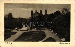 1938 Miskolc, Szemere kert a lerombolt zsinagógával + "1938 KASSA VISSZATÉRT" So. Stpl. (gyűrődések / creases)