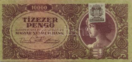 1945. 10.000P lemezhibás bélyeggel T:II