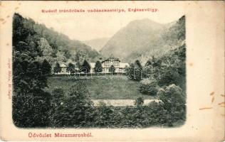 Erdészvölgy, Kuzij (Lonka, Luh; Tisza-völgy, Máramaros); Rudolf trónörökös vadászkastélya. Berger Miksa kiadása / hunting castle, hunting lodge (fl)