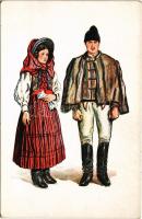 Csíkszentdomokos, Sandominic; Székely házaspár. Ifj. Pataki Mihály kiadása / Hungarian married couple, folklore s: Csikós Tóth András (EK)
