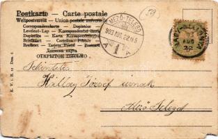 1903 Szerelmespár műteremben régi fényképezőgéppel és kisfiúval. K. V. i. B. 12. / Romantic couple w...