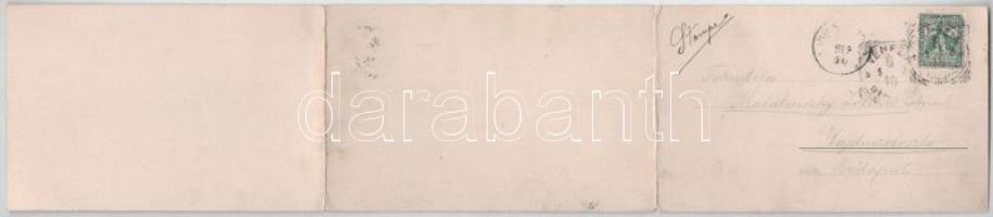 Venezia, Venice; 3-tiled folding panoramacard. Stengel &amp; Co. (worn at fold)