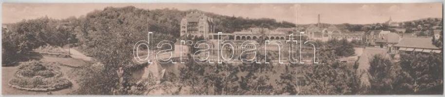 1941 Vízakna, Salzburg, Ocna Sibiului; 3-részes kihajtható panorámalap. Emil Fischer felvétele / 3-tiled folding panoramacard (fl)