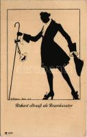 Richard Strauss als Rosenkavalier. F. A. Ackermann's Kunstverlag Serie 168. 6 Tonkünstler-Silhouetten von W. Bithorn II. / silhouette art postcard s: W. Bithorn (fl)