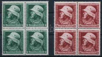 Deutsches Reich; 1935 Hősök emléknapja Mi 569-570 blocks of four, Deutsches Reich; 1935 Hősök emléknapja Mi 569-570 négyes tömbök