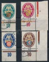Deutsches Reich; 1926 Nothilfe Mi 398-401 margin set, Deutsches Reich; 1926 Nothilfe Mi 398-401 ívszéli sor