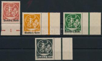Deutsches Reich; 1920 Mi 135I-138I margin or gutter set, Deutsches Reich; 1920 Mi 135I-138I ívszéllel vagy ívközéprésszel