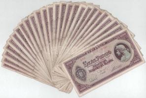 1945. 100P (25x) mind különféle sorozatszámmal "E 044" - "E 390" között T:F-VG, folt, pici anyaghiány Adamo P18