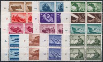 Deutsches Reich; 1944 Mi 873-885 ívszéli négyes tömbök Deutsches Reich; 1944 Mi 873-885 margin block...