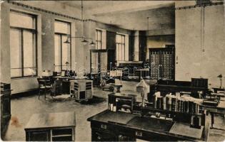 Kolozsvár, Cluj; Egyetemi és Múzeumi könyvtár, tisztviselők dolgozó terme, belső / University and Museum library interior, officials' working room (b)
