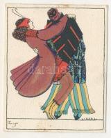 Tango. Wiener Werkstätte Nr. 691. minicard (9 x 7,4 cm) s: Maria Likarz (fl)