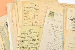 cca 1900-1950 100 db vegyes okmánybélyeges okmány, sok városi, valamint nyomtatványok, képek, térkép...