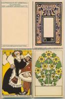 12 db MODERN reprint képeslap papír tokban: Wiener Werkstätte / Kaffeehaus ist Überall, 12 Karten der Wiener Werkstaette, Edition Brandstaetter / 12 unused modern reprint Wiener Werkstätte art postcards in case