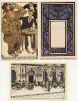 12 db MODERN reprint képeslap papír tokban: Wiener Werkstätte / Kaffeehaus ist Überall, 12 Karten de...