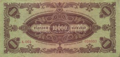 1945. 1000P hibásan felragasztott bélyeggel T:II