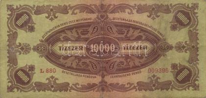 1945. 1000P hibásan felragasztott bélyeggel T:II