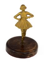 Balerina. Festett alumínium, fa talapzaton, m: 14,5 cm