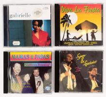 4 db zenei CD: Simon &amp; Garfunkel - More Great Songs; Gabrielle; Viva La Fiesta; Mamas &amp; Papas - "California Dreaming". Vegyes állapotban.